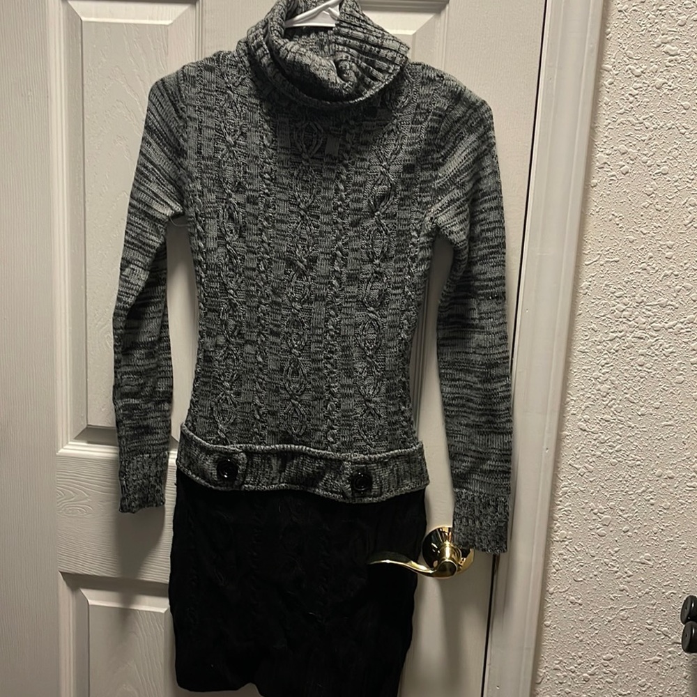 Black and gray sweater dress XS